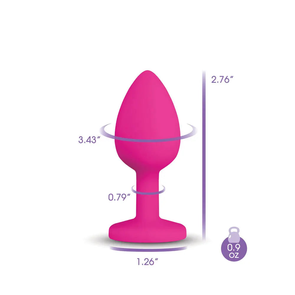 Gemma Purple Gem Pink Silicone Plug - Small – body-safe materials | Fu'Cha Exotics