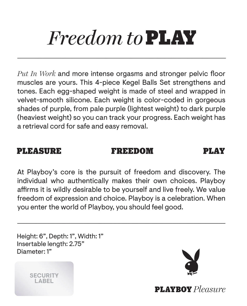 Playboy Pleasure - Put in Work - Kegel Balls Set - Acai Ombre – body-safe silicone fully waterproof | Fu'Cha Exotics