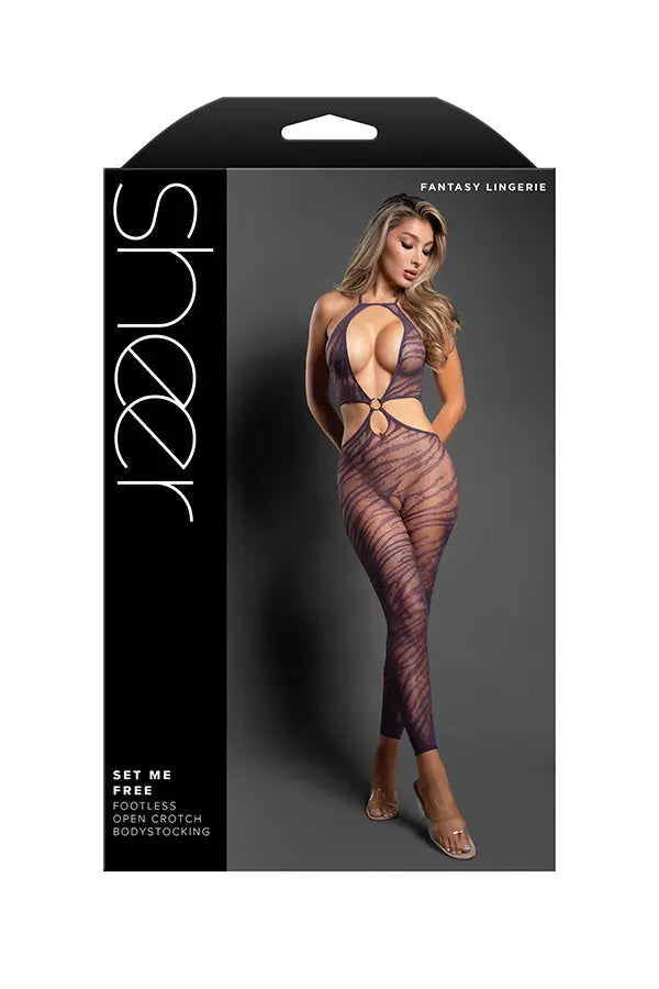 Set Me Free Footless Open Crotch Bodystocking - Os - Dark Purple – body-safe materials | Fu'Cha Exotics