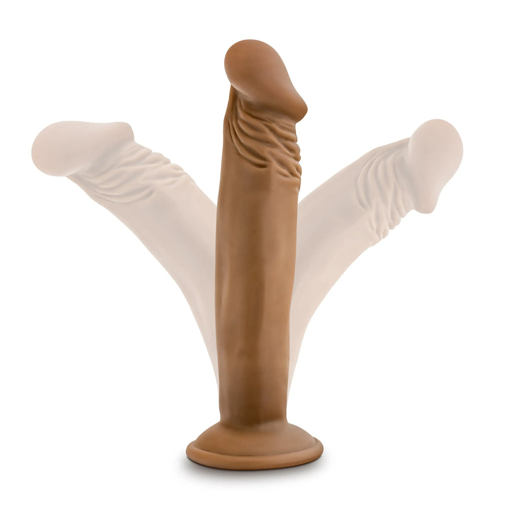 Dr. Skin - Dr. Small - 6 Inch Dildo - Mocha – body-safe materials suction stimulation | Fu'Cha Exotics