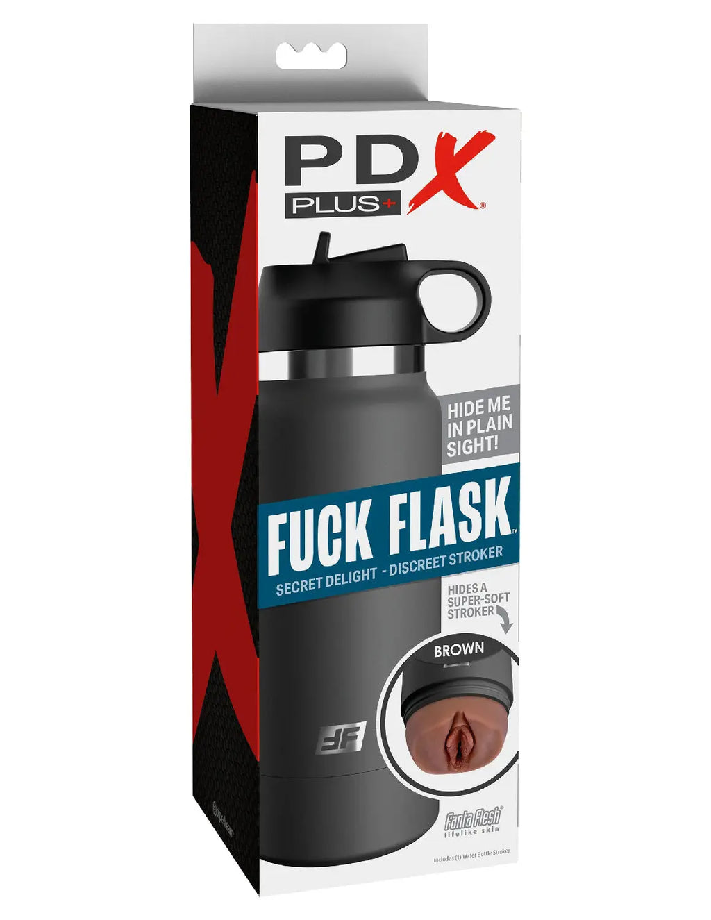 Fuck Flask - Secret Delight - Grey Bottle - Brown – body-safe materials | Fu'Cha Exotics