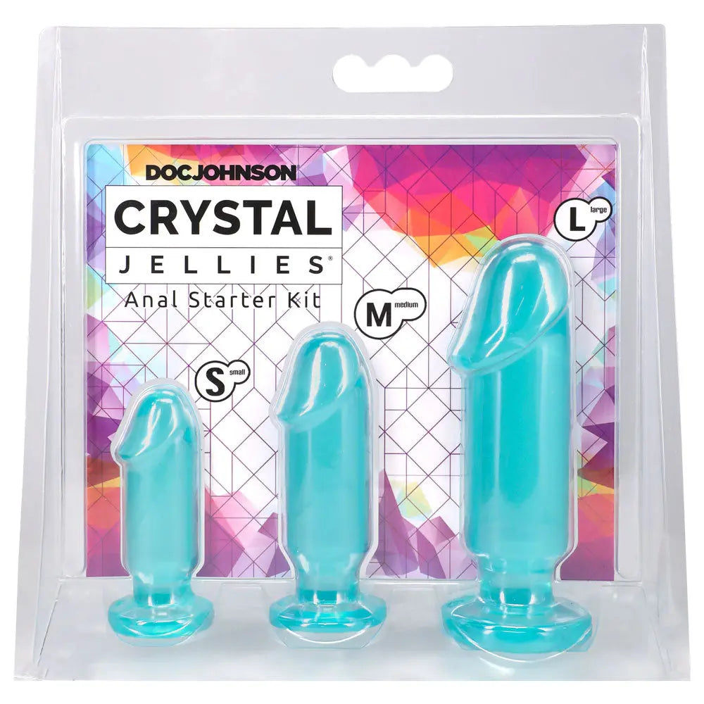 Crystal Jellies - Anal Starter Kit - Teal – body-safe materials | Fu'Cha Exotics