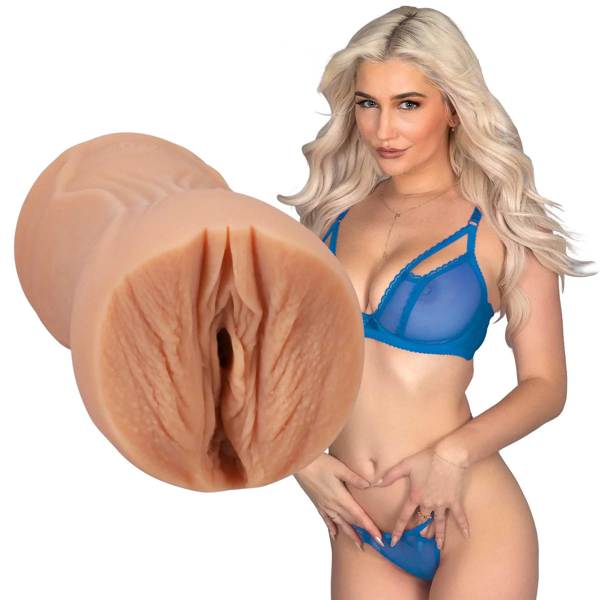 Signature Strokers - Skye Blue - Ultraskyn Pocket Pussy - Vanilla – body-safe materials | Fu'Cha Exotics