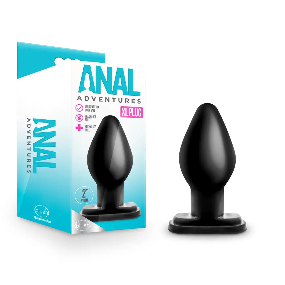 Anal Adventures - XL Plug - Black – body-safe materials | Fu'Cha Exotics