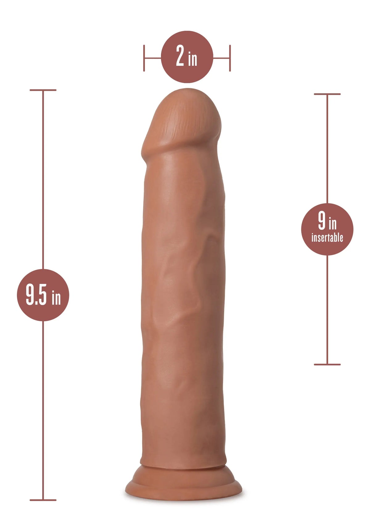 Au Naturel - Carlos - 9 Inch Dong - Mocha Mocha – body-safe materials | Fu'Cha Exotics