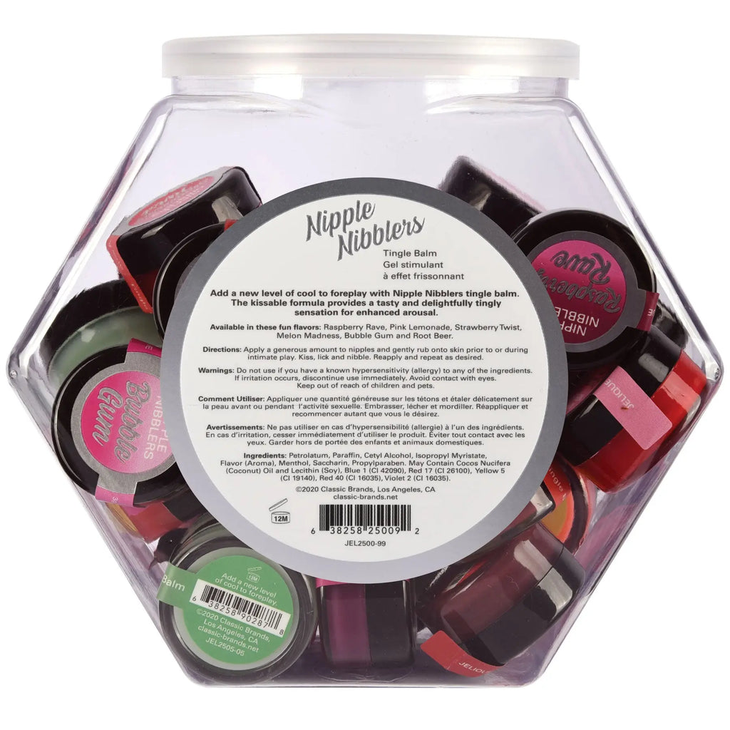 Nipple Nibblers Tingle Balm - 36 Pc. Bowl - 3gm Jars Assorted – body-safe materials | Fu'Cha Exotics