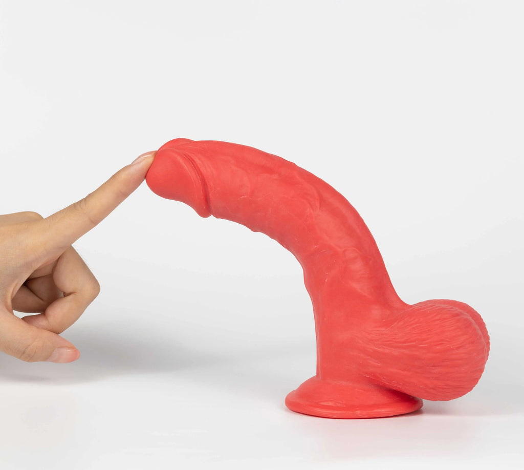 Real Skin Mr. Ruby 7.5" Dual Layer Dildo – body-safe TPE fully waterproof | Fu'Cha Exotics