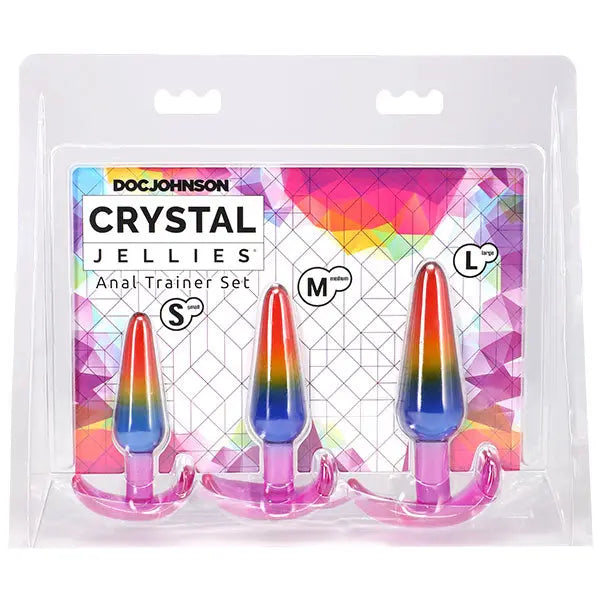 Crystal Jellies - Anal Trainer Set - Rainbow – body-safe TPE | Fu'Cha Exotics