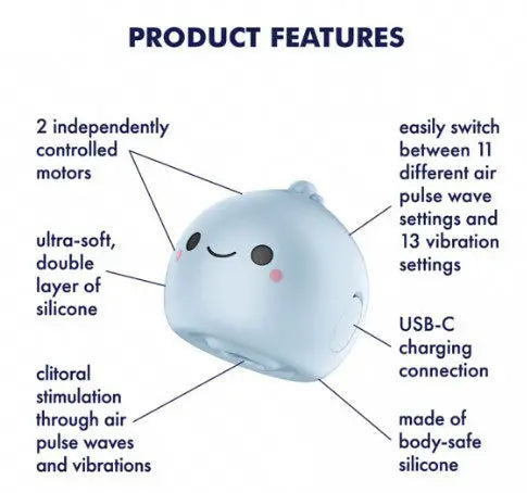 Mochi - Frost Blue – body-safe silicone 13 vibration modes | Fu'Cha Exotics