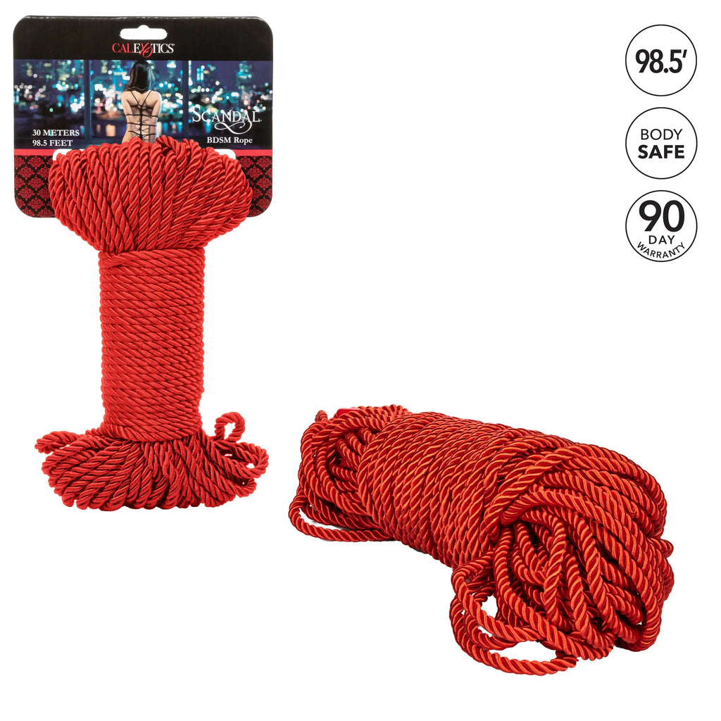 Scandal BDSM Rope 98.5ft/ 30m - Red – body-safe materials | Fu'Cha Exotics