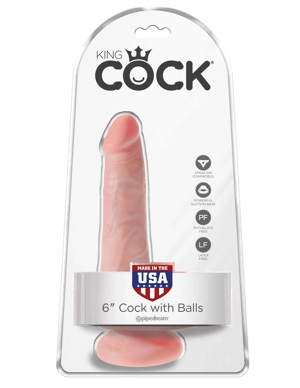 King Cock 6 Inch Cock With Balls - Light – body-safe materials suction stimulation | Fu'Cha Exotics