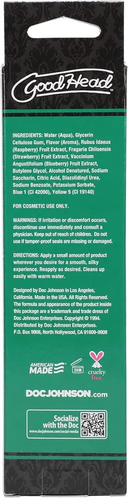 Good Head Oral Delight Gel 4 Oz - Green Apple – body-safe materials | Fu'Cha Exotics