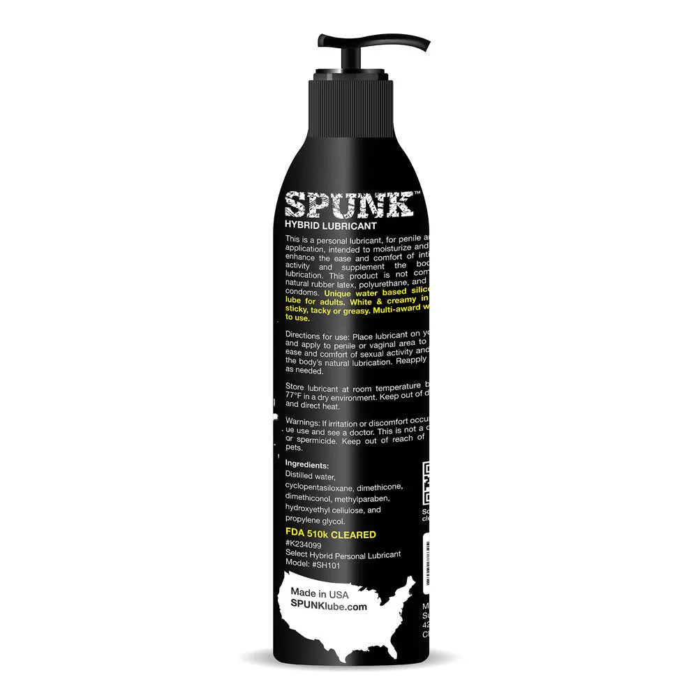 Spunk Lube Hybrid Pump 8 Fl Oz – body-safe materials | Fu'Cha Exotics
