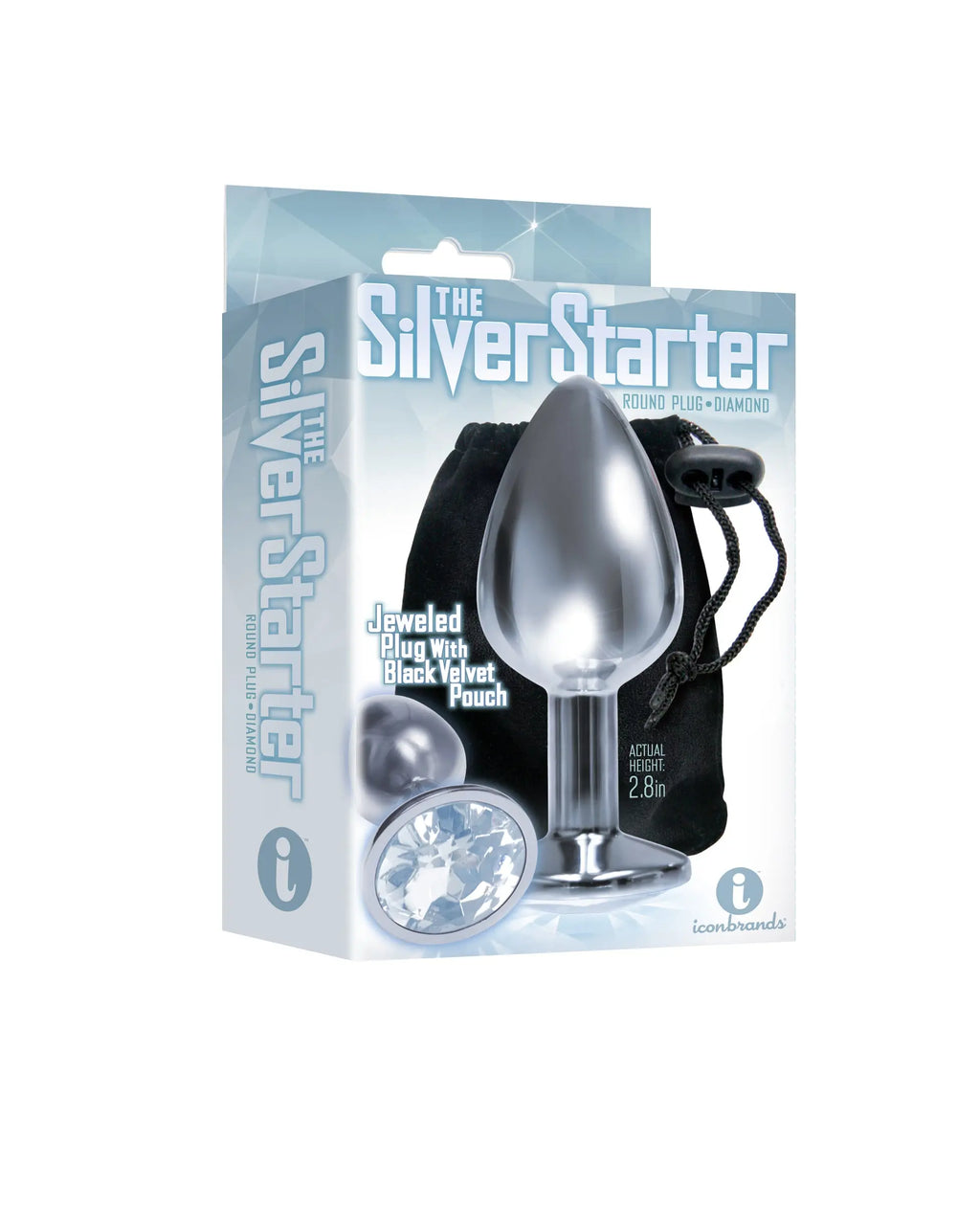 The 9's the Silver Starter Bejeweled Stainless Steel Plug - Diamond – stainless steel | Fu'Cha Exotics