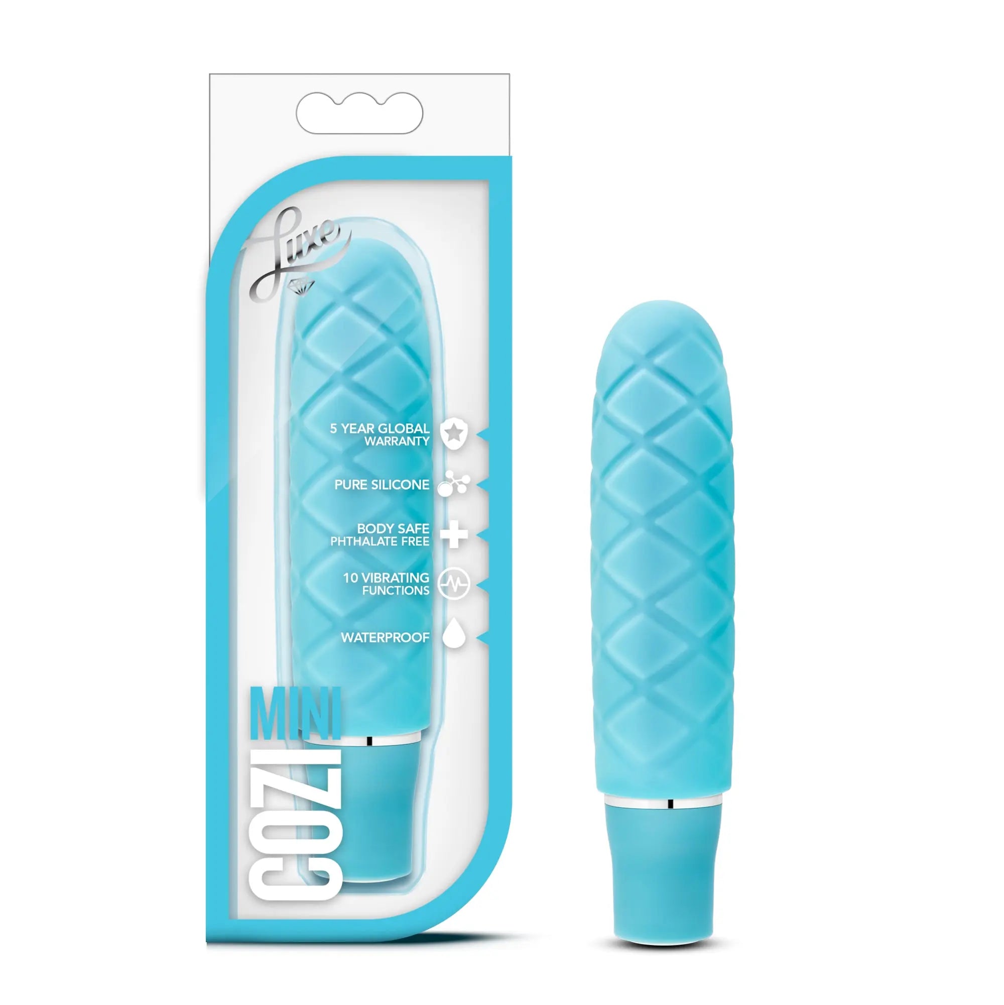 Aqua mini silicone massager with diamond-pattern tip