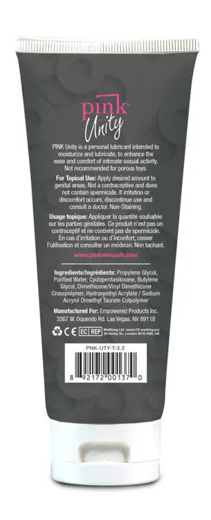 Pink Unity 3.3 Oz. Tube – body-safe silicone | Fu'Cha Exotics