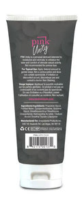 Pink Unity tube container with pink logo on dark body
