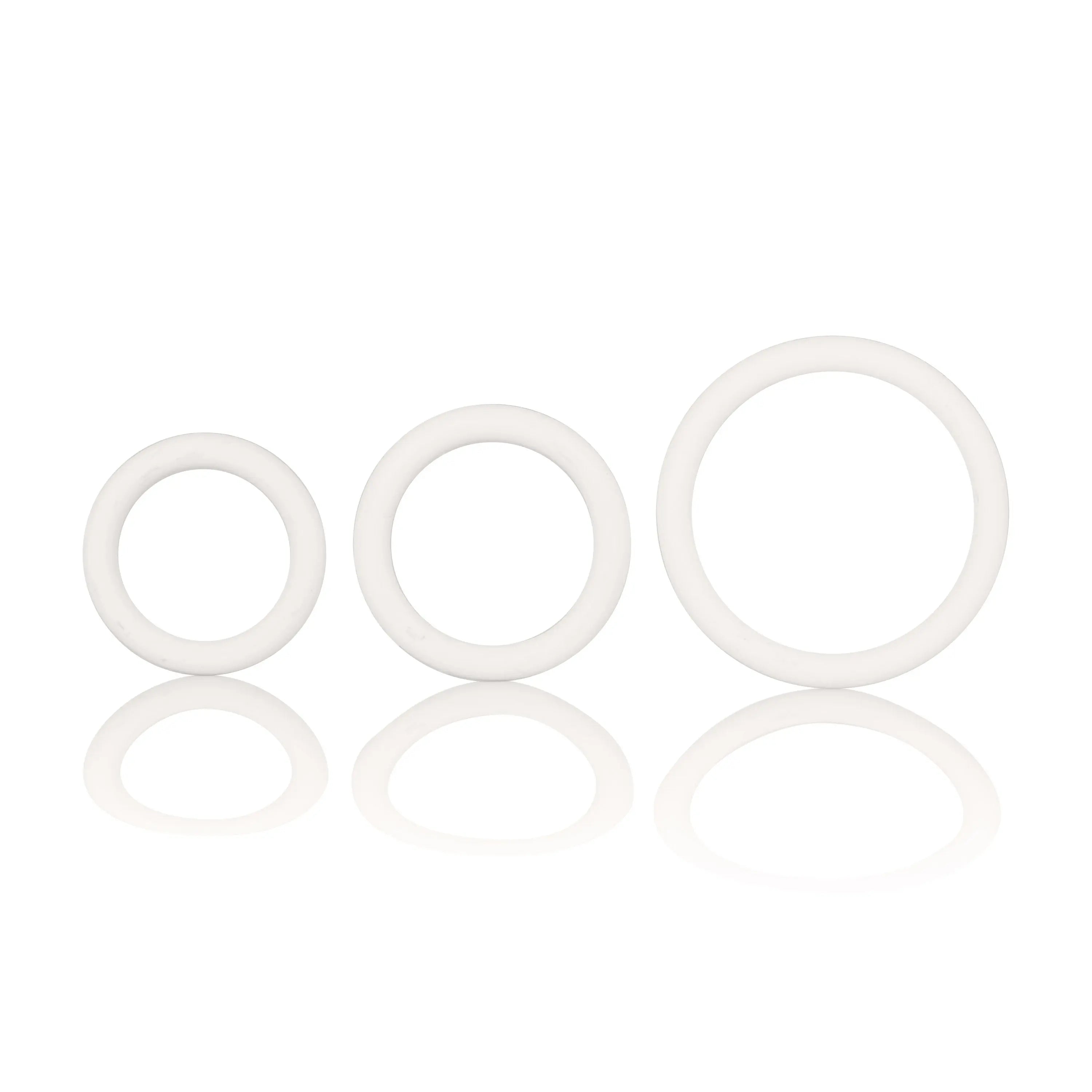 Three-piece white rubber ring set, three circular rings