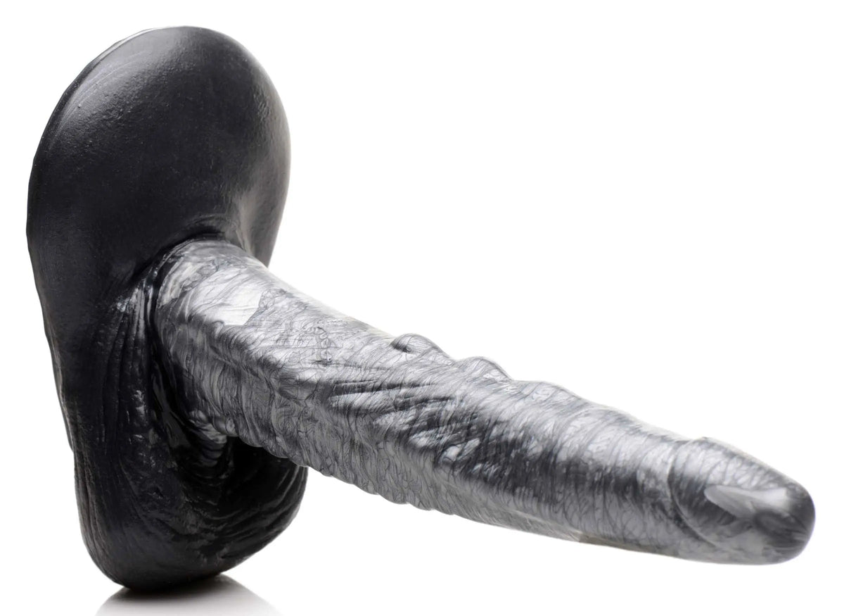 The Gargoyle Rock Hard Silicone Dildo - Silver – body-safe materials | Fu'Cha Exotics