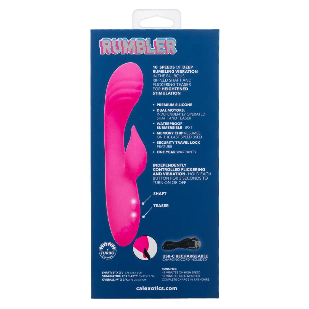 Rumbler Rumble Duo - Pink – body-safe silicone fully waterproof | Fu'Cha Exotics