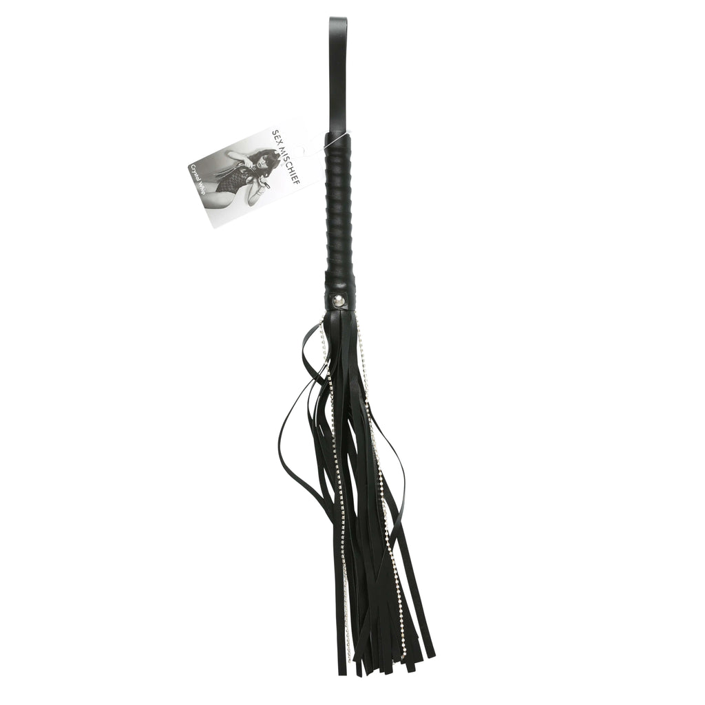 Sex and Mischief Crystal Whip - Black – body-safe materials | Fu'Cha Exotics
