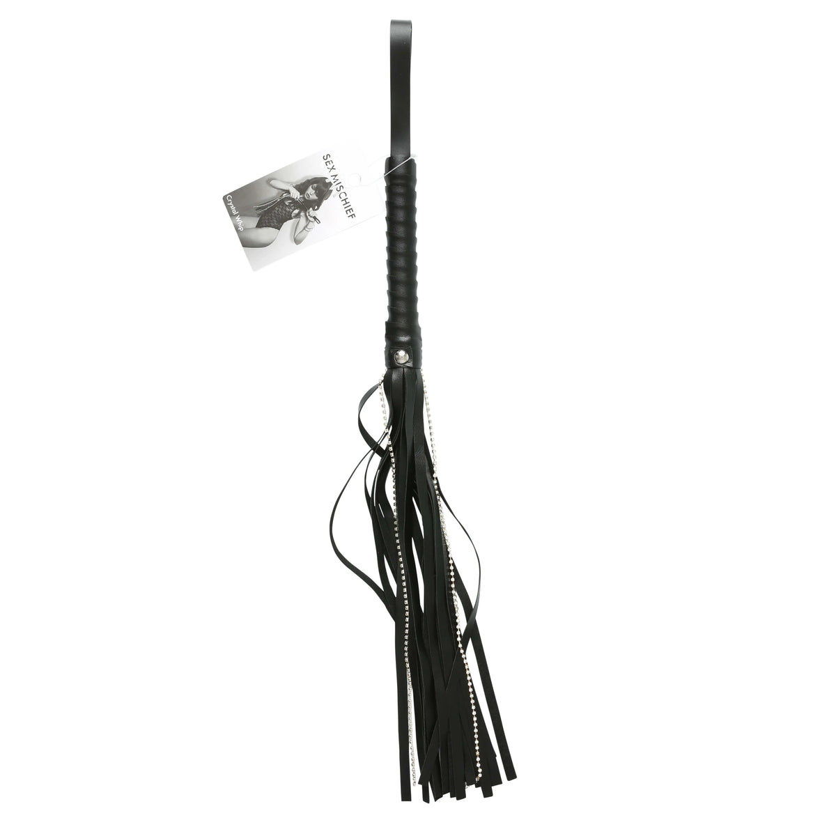 Sex and Mischief Crystal Whip - Black – body-safe materials | Fu'Cha Exotics