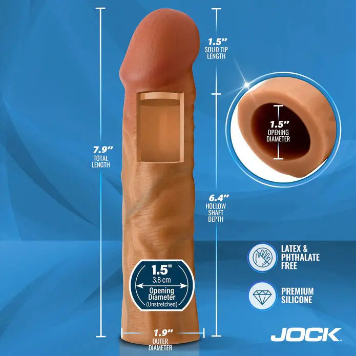 Jock 1.5" Silicone Penis Extension Sleeve - Medium – body-safe materials | Fu'Cha Exotics