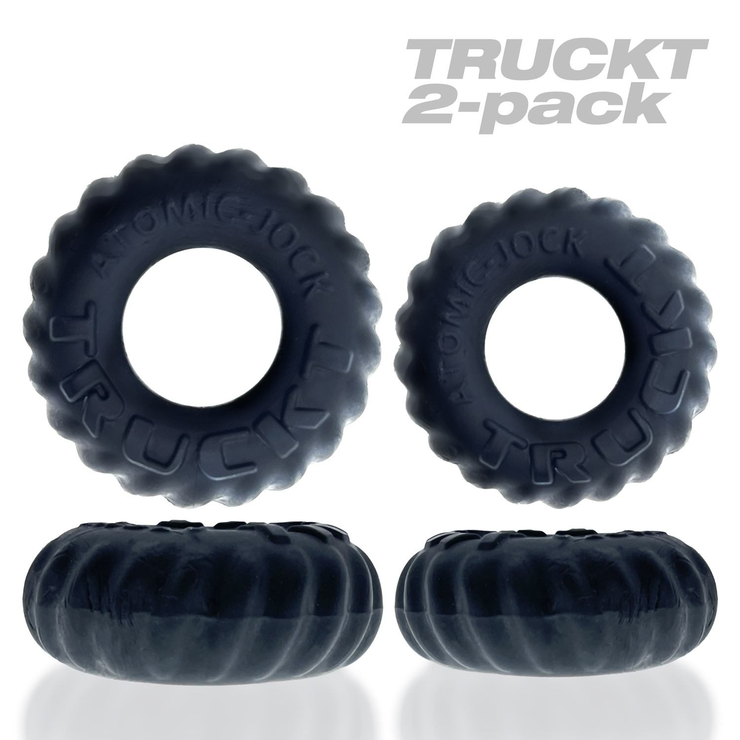 Truckt 2 Piece Cockring Set Atomic Jock - Night Black