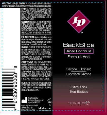 ID Backslide Silicone Lubricant 1 Oz – body-safe silicone | Fu'Cha Exotics