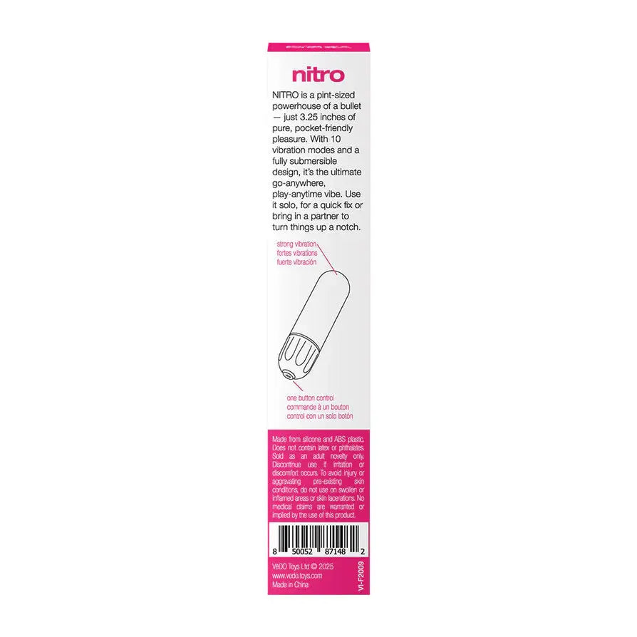 Nitro Rechargeable Bullet - Pink – body-safe materials | Fu'Cha Exotics