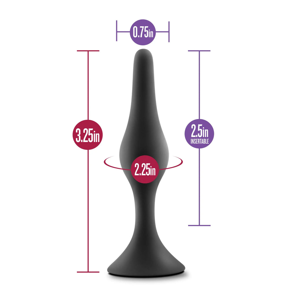 Luxe - Beginner Plug Small - Black – body-safe silicone suction stimulation | Fu'Cha Exotics