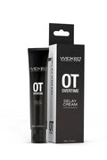 Overtime delay cream tube and box, black packaging