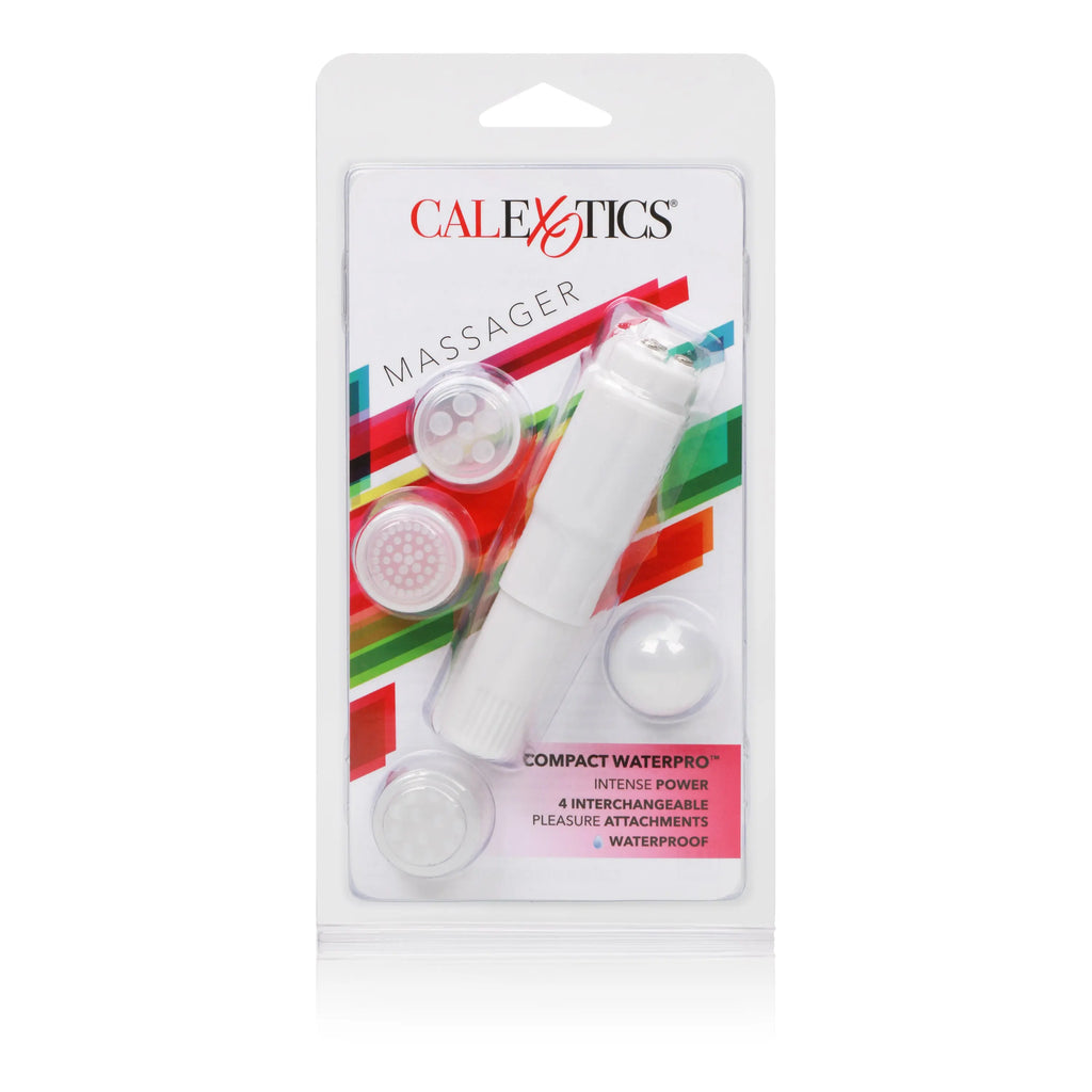 Compact Waterproof Personal Travel Massager With 4 Tips - White – body-safe materials fully waterproof | Fu'Cha Exotics