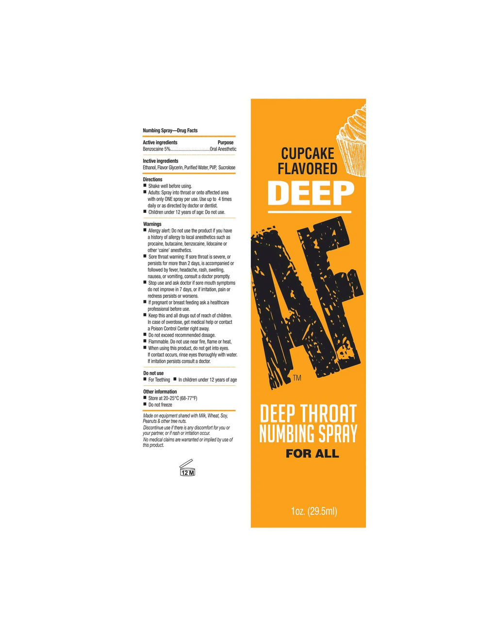 Deep Af Throat Numbing Spray 1 Oz - Cupcake – body-safe materials | Fu'Cha Exotics