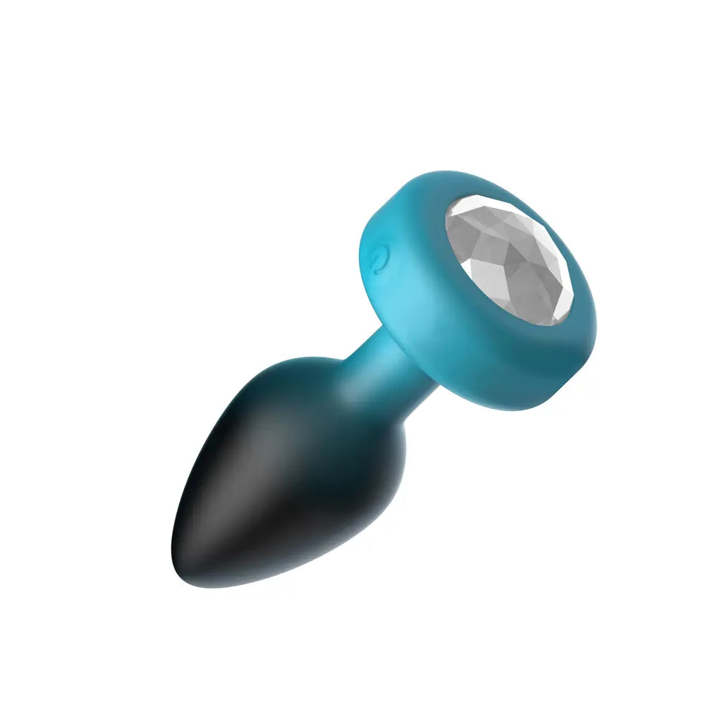 Eluxe Vibrating Clr Gem Bluombre Plug Sm With Remote – body-safe materials | Fu'Cha Exotics