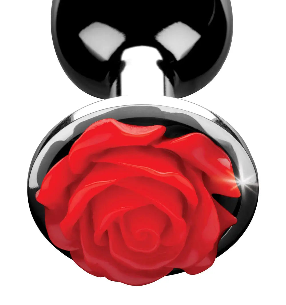 Red Rose Anal Plug - Medium – body-safe materials | Fu'Cha Exotics