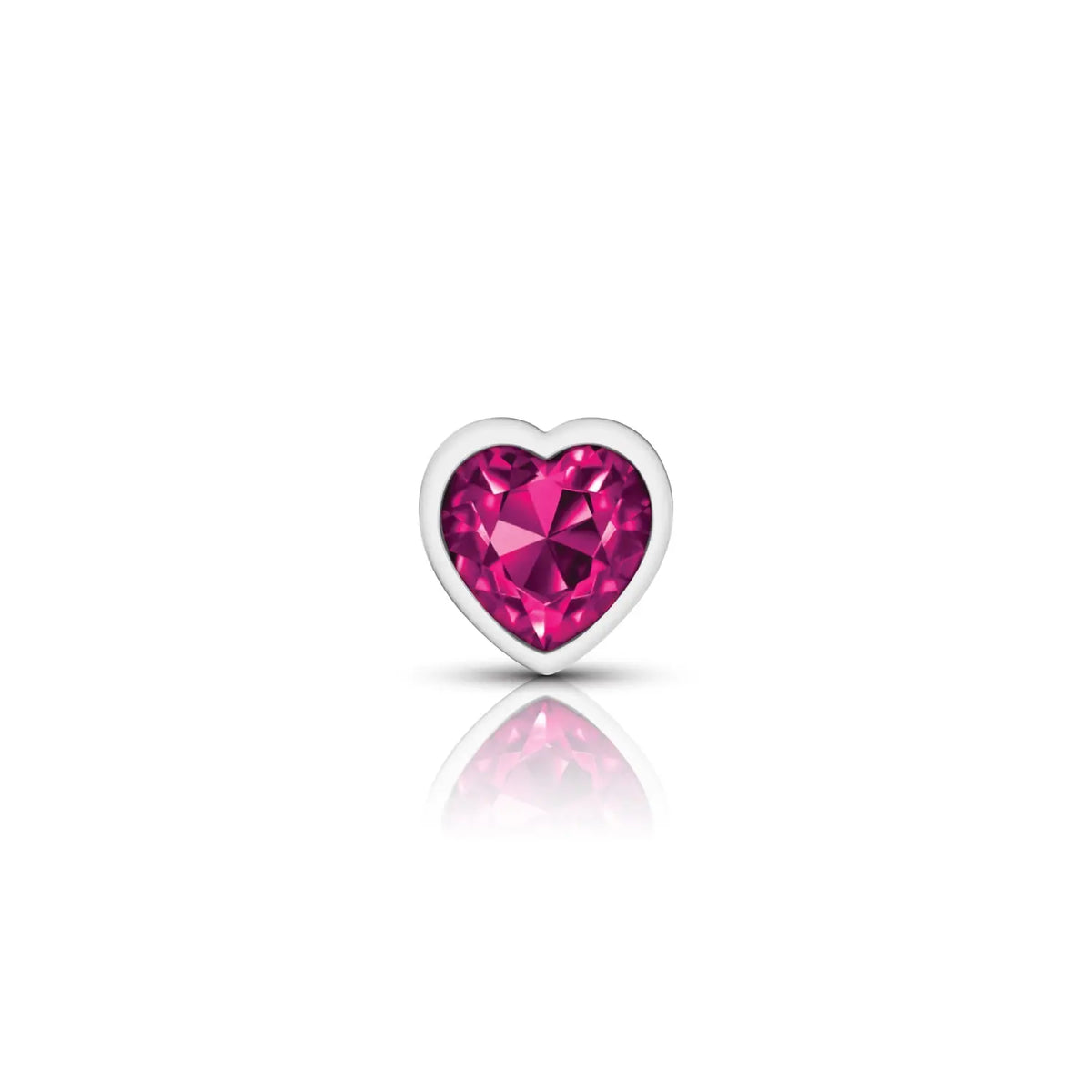 Bright Pink Heart Gem Silver Metal Plug - Sm – body-safe materials | Fu'Cha Exotics
