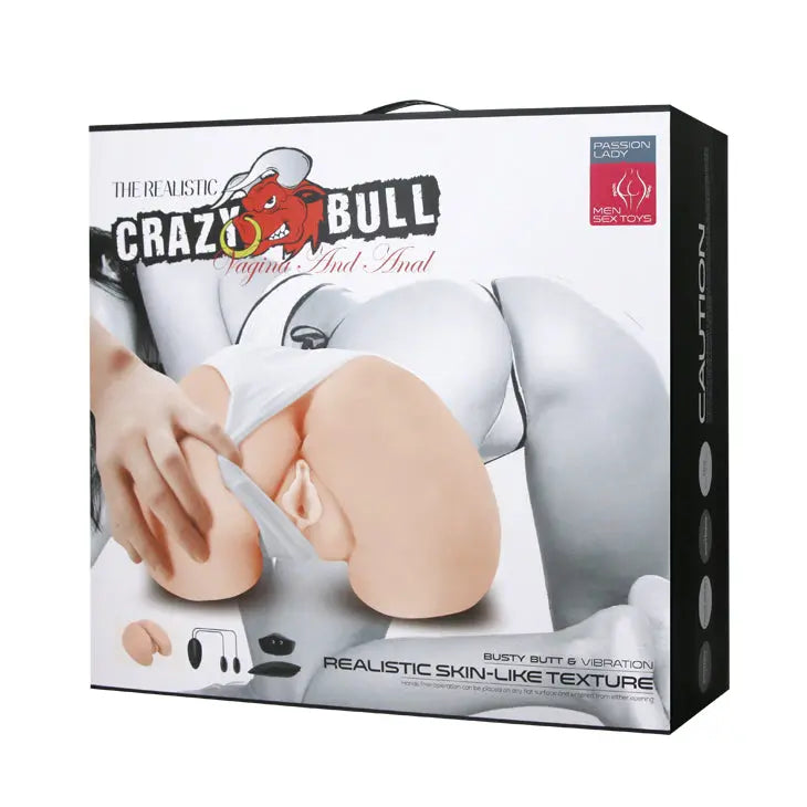 Crazy Bull the Realistic Skin-Like Texture Vagina and Anal Masturbator Busty Butt and Vibration – body-safe materials | Fu...