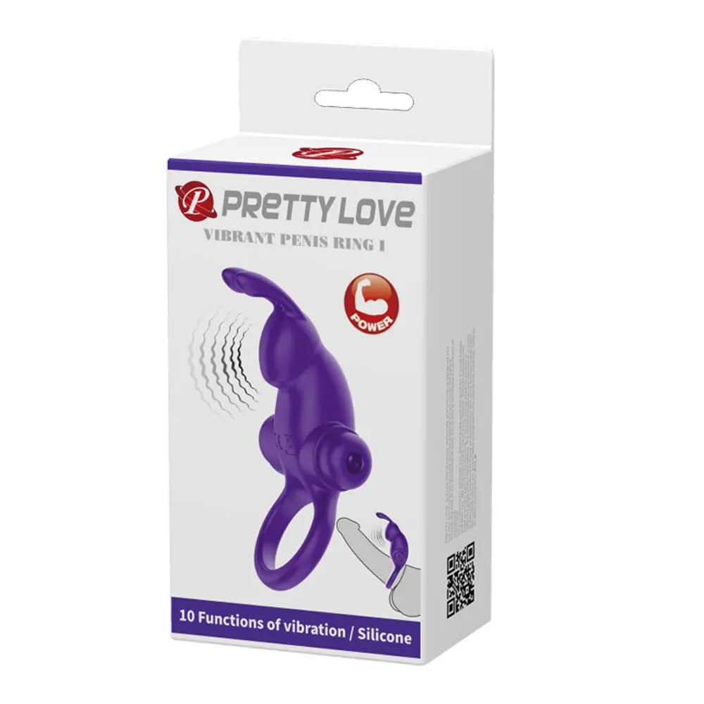 Pretty Love Vibrant Penis Ring I - Purple – body-safe silicone 10 vibration modes | Fu'Cha Exotics