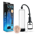 Clear pump system with hose and handle, includes suction base, ring, and product sleeve