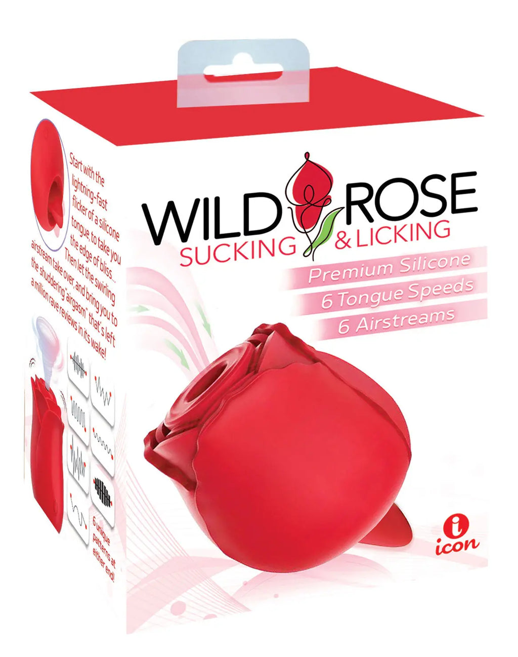 Wild Rose Sucking and Licking - Red – body-safe silicone USB-rechargeable | Fu'Cha Exotics