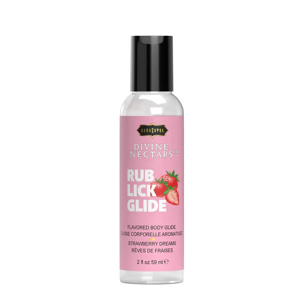 Divine Nectars Flavored Body Glide - Strawberry Dreams - 2 Fl. Oz./ 59ml – body-safe materials | Fu'Cha Exotics