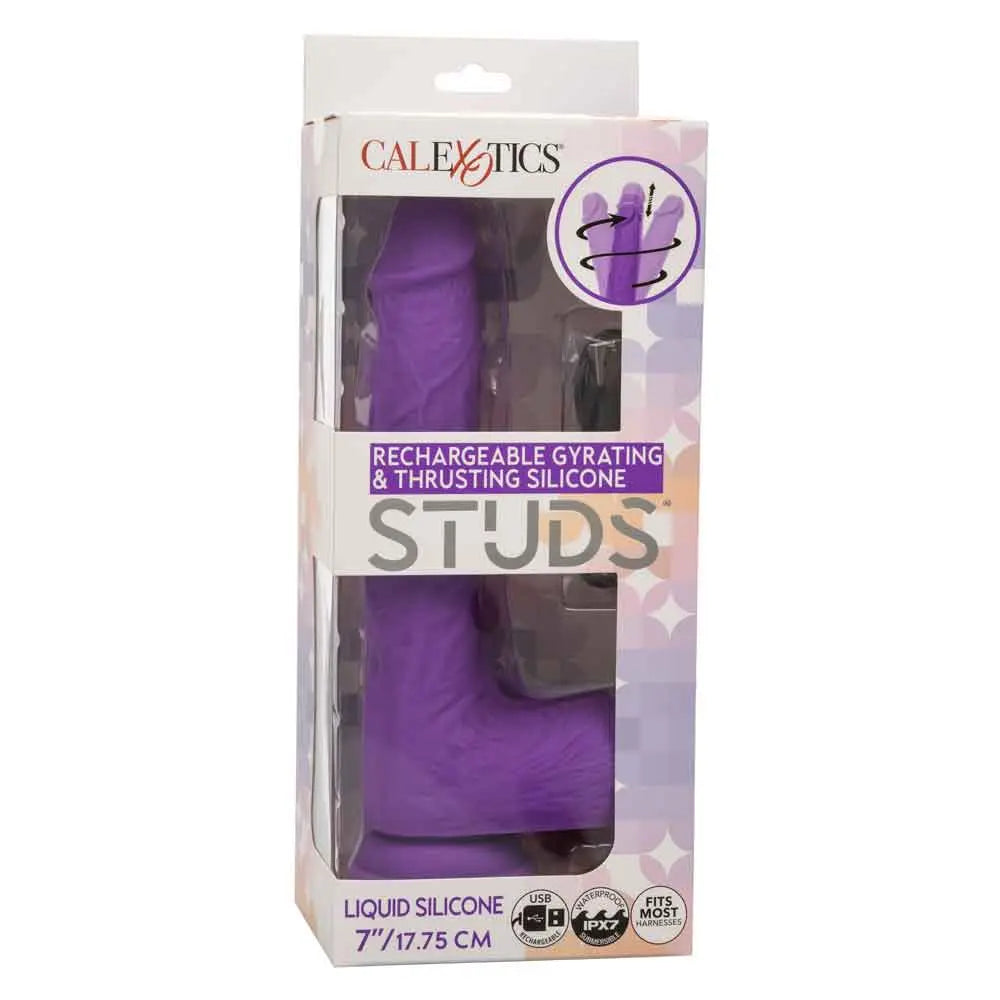 Rechargeable Gyrating and Thrusting Silicone Studs - Purple – body-safe materials | Fu'Cha Exotics