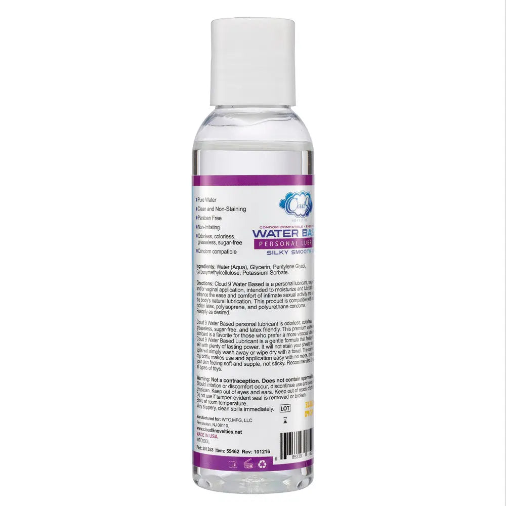 Cloud 9 Water Based Personal Lubricant 4 Oz – body-safe materials | Fu'Cha Exotics