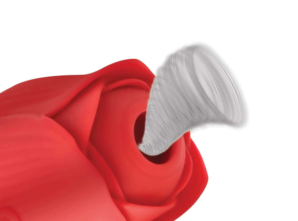 Bloomgasm Romping Rose Suction and Thrusting Vibrator - Red – body-safe materials | Fu'Cha Exotics