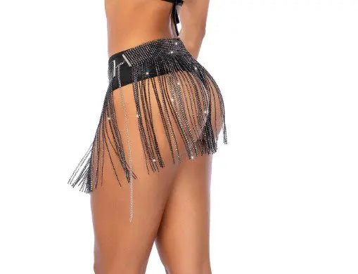 Glam Fringe Belt - Os - Black – body-safe materials | Fu'Cha Exotics