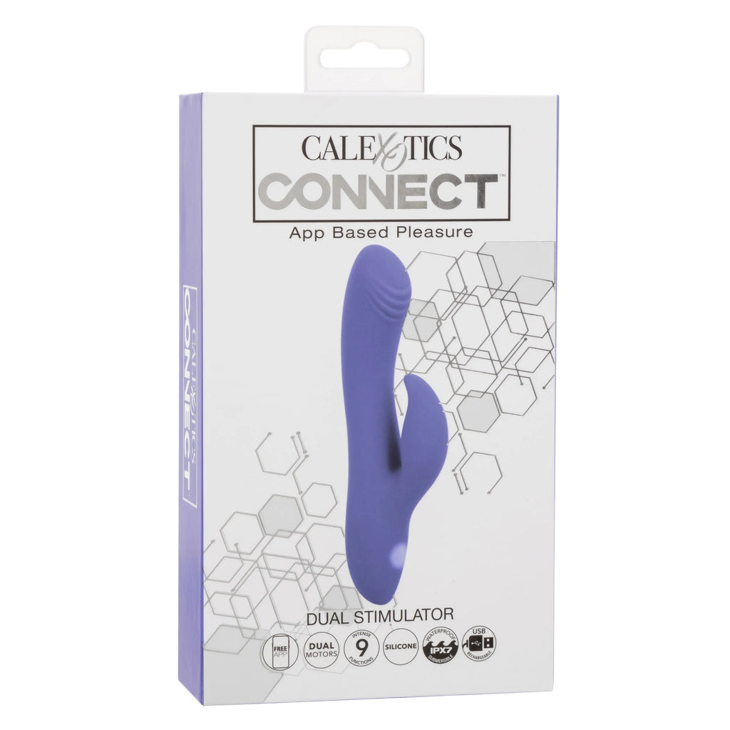 Calexotics Connect Dual Stimulator - Periwinkle – body-safe materials 9 vibration modes | Fu'Cha Exotics