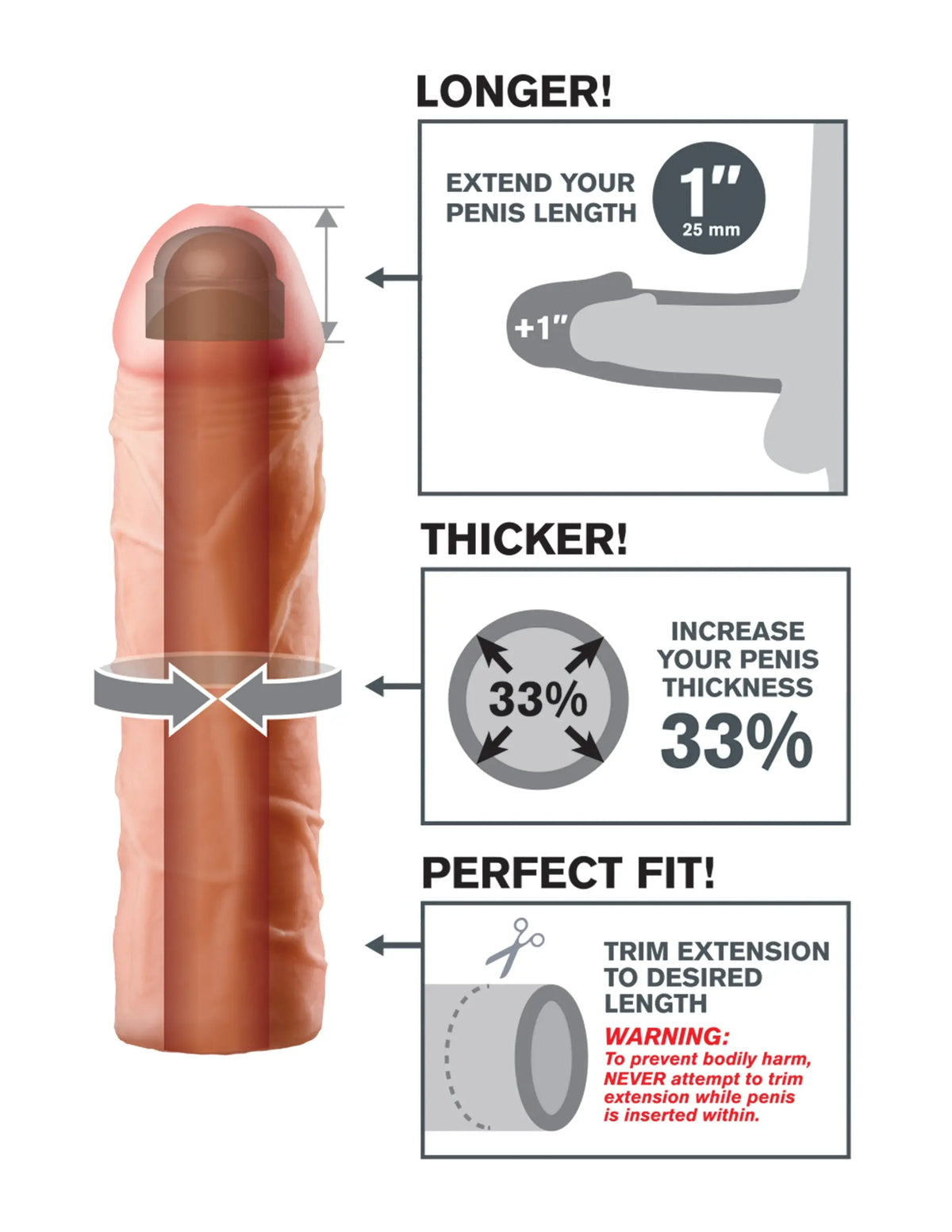 Fantasy X-Tension Perfect 1-Inch Extension – body-safe materials | Fu'Cha Exotics