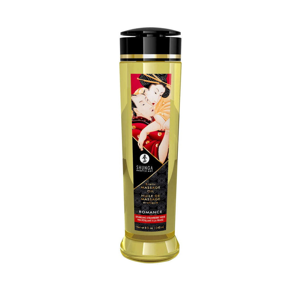 Massage Oils - Romance - 8 Fl. Oz. Sparkling Strawberry Wine – body-safe materials | Fu'Cha Exotics