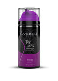 Wicked Toy Love lubricant gel bottle, purple/black label, 3.3 fl oz